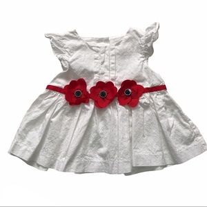 Janie And Jack Swiss Dot Flower Detailed Top 6-12M